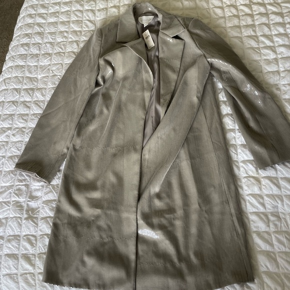 Anthropologie Mare Mare gray silver sequin long line jacket - Picture 7 of 14